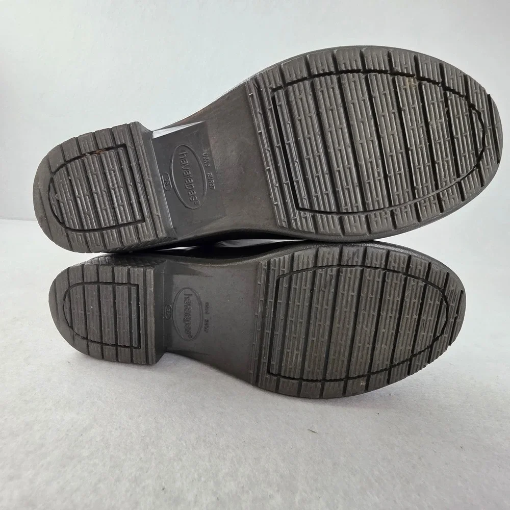 Havaianas Womens Dark Silver Rubber Tall Rain Boots Waterproof Size 6W EUR 37
